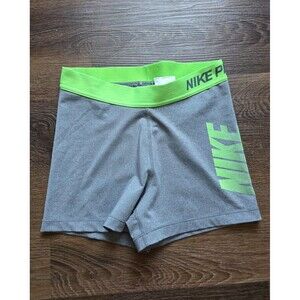 Nike Pro Shorts Gray & Neon Green Size M